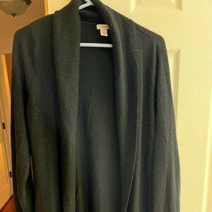 L.L.Bean women's Black Cashmere Cardigan Size XL in good condition